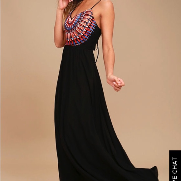 Lulus Dresses & Skirts - 🌟HP🌟Lulu’s Ascension black embroidered maxi
